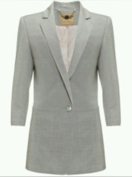 Ted Baker Working Title Blazer, Size 0, Light Grey, Wool Blend, Summer, Light